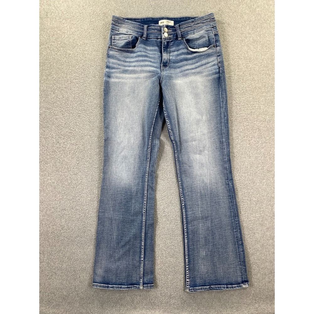 BKE Stella Mid-Rise Slim Bootcut Size 32x31.5 Light Wash Distressed Stretch